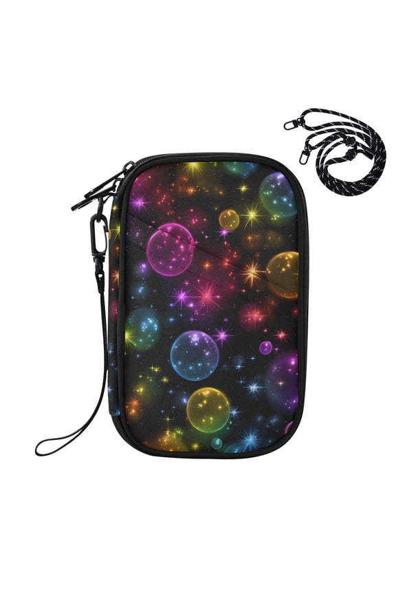 Rainbow Colored Bubbles Passport Holder Travel Document Organizer Credit Card Case Coin Purse Wallet RFID Blocking
