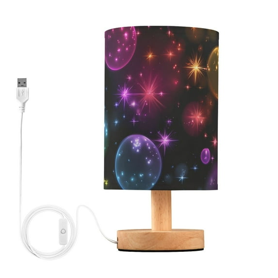 Rainbow Colored Bubbles Table Lamp with USB Port LED Warm Light Lamp Night Light Home Decor