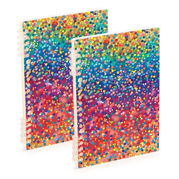 Rainbow Colored Dots Notebook Detachable Coil Notebook Diary Plan Book A5 Size 60 Pages 1 Pack