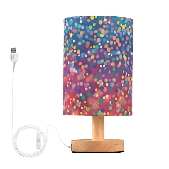 Rainbow Colored Dots Table Lamp with USB Port LED Warm Light Lamp Night Light Home Decor