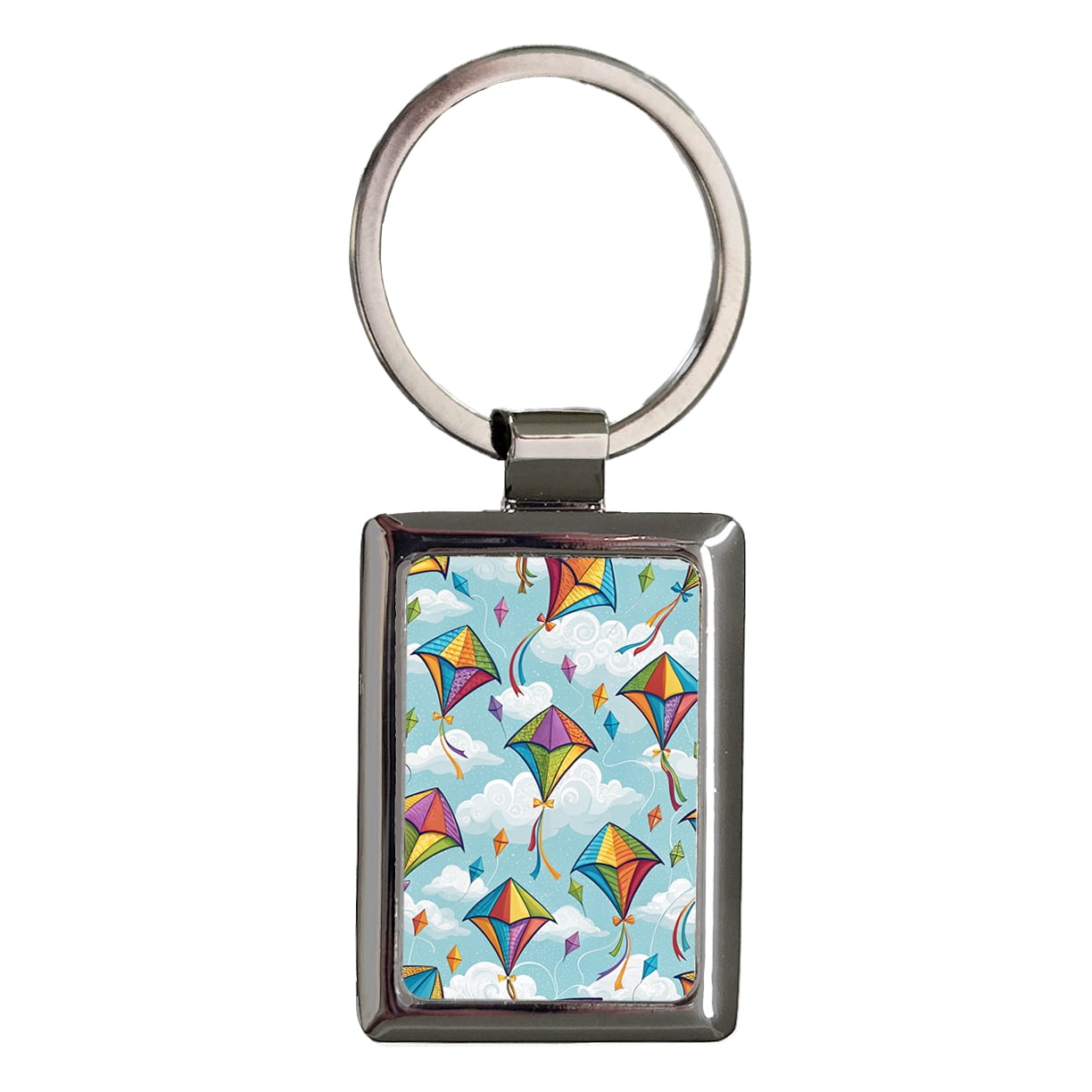 Rainbow Colored Kites Metal Rectangle Keychain - Walmart.com