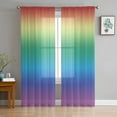 thumbnail image 1 of Rainbow Colored, Sheer Curtains 84 Inches Long 2 Panels Set, Window Sheer Curtains for Living Room/Bedroom, Abstract Ombre Red Green Blue Purple Art Light Filtering Rod Pocket Curtain 52'' x 84'' x 2, 1 of 7