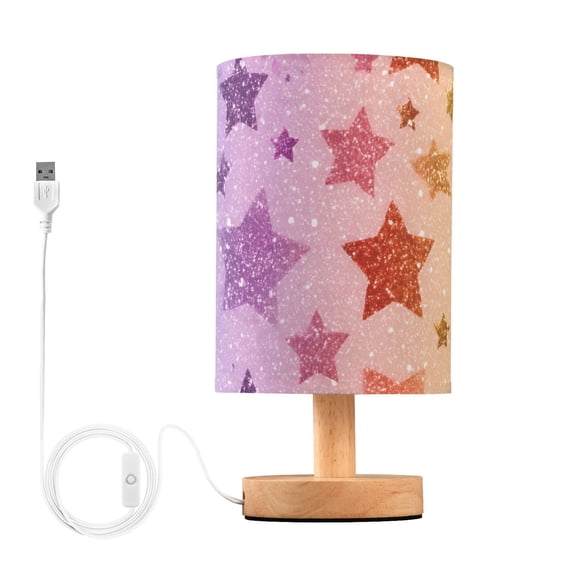 Rainbow Colored Shining Stars Table Lamp with USB Port LED Warm Light Lamp Night Light Home Decor