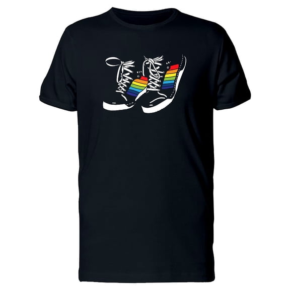 Rainbow Colored Sneakers T-Shirt Men -Image by Shutterstock, Male 3X-Large