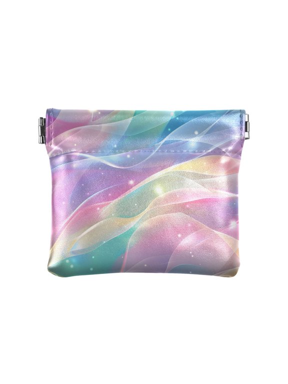 Rainbow Colored Stream Lines Women's Coin Purses Change Pouches Wallets Makeup Bags Portable Jewelry Bags Cosmetic Accessories