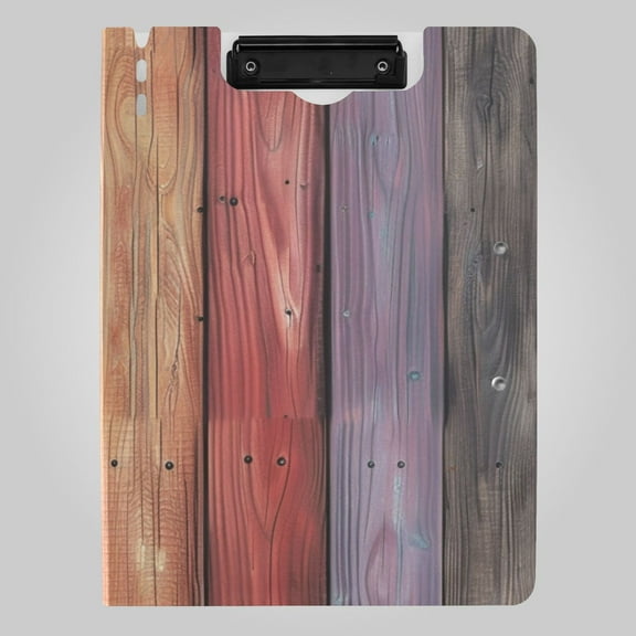 Rainbow Colored Wooden Board Foldable Binder Folder Clipboard with Pen Slot Double Clips A4 Size File Storage