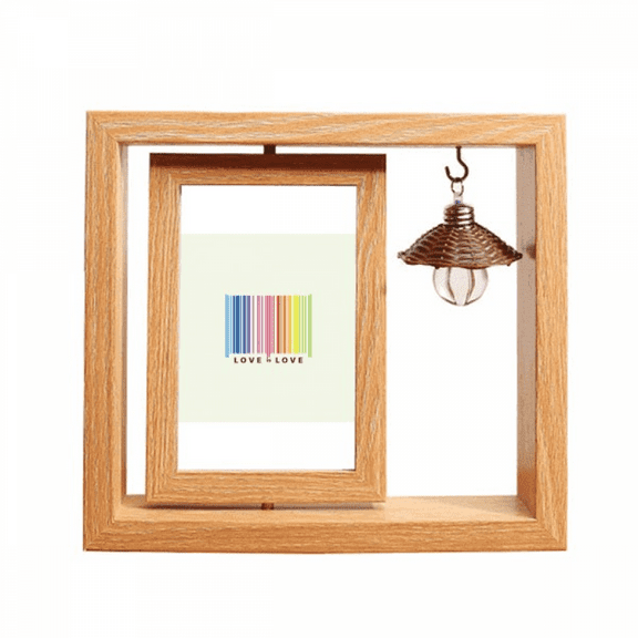 Rainbow Colorful Equal Consultation Wooden Rotating Picture Photo Frame 4x6