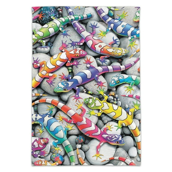 Rainbow Colorful Geckos Lizards Garden Yard Flag