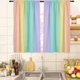 thumbnail image 1 of Rainbow Colorful Kitchen Curtains Girls Cute Kids Classroom Nursery Funny Pastel Small Short 27.5" W x 39" L Window Treatment Tiers for Bedroom Living Room Bathroom 2 Panels Rod Pocket Drapes, 1 of 6