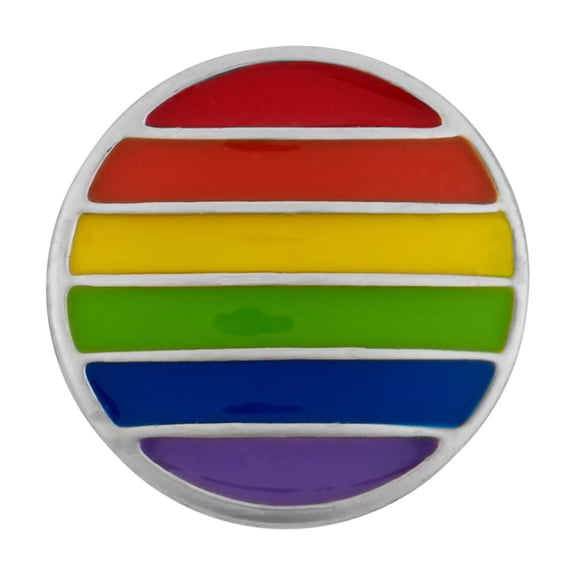 Snap Jewelry 18MM Rainbow Enamel Ginger Charm with Vibrant Multi-Color Stripes