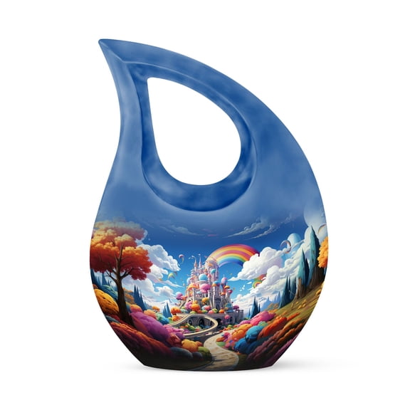 Rainbow Over The Colorful Urn - Small Urns For Human Ashes - Urns For Human Ashes Adult Man - Miniature Urns For Human Ashes - Human Cremation Urns, (Size - 4inch, 1Pcs)