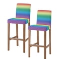 thumbnail image 1 of Rainbow Colors Ombre Cream Bar Stool Covers Set of 2, Modern Abstract Art Aesthetics Stretch Bar Chair Covers with Backs, Removable Pub Counter Height Chair Cover for Kitchen Dining Room Cafe, 1 of 7