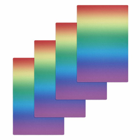 Rainbow Colors Ombre Cream Hand Towels Set,Waffle Weave Kitchen Towels 4Pcs, Modern Abstract Art Aesthetics Microfiber Hair Face Bath Tea Towel Absorbent Quick Drying Cleaning Dish Cloths 15.7"x23.6"