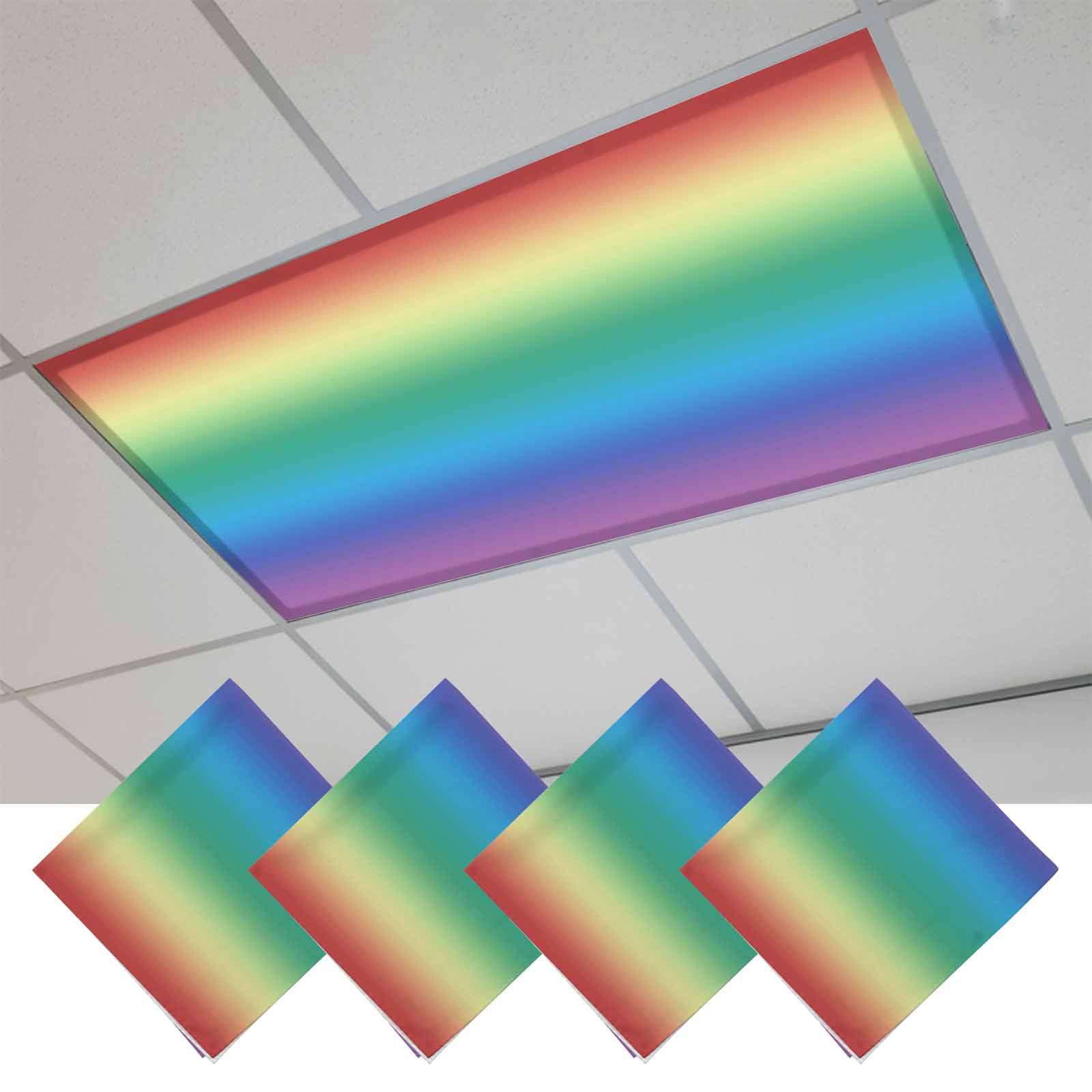 Rainbow Colors Ombre Cream Magnetic Fluorescent Light Covers for ...