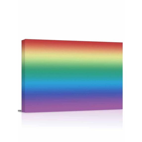 Rainbow Colors Ombre Cream Wall Art for Living Room,Canvas Picture Wall Decor for Bathroom Bedroom,Modern Abstract Art Aesthetics Painting Artwork for Office Kitchen Hallway Dining Room Decor 12"x16"