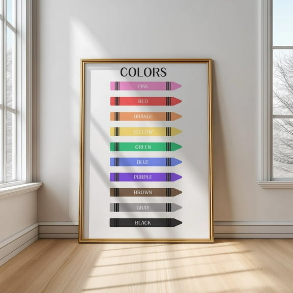 Rainbow Colors Poster: Montessori Classroom Decor, Unframed Poster Size 8x12