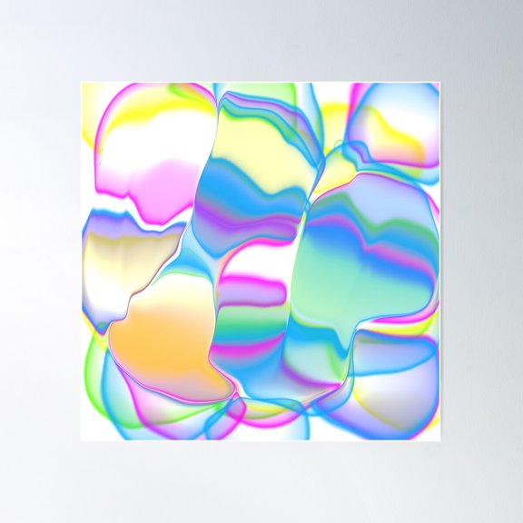 Rainbow Colors Poster Wall Art, Modern Wall Decor For Living Room Bedroom, 17x17 UNFRAMED