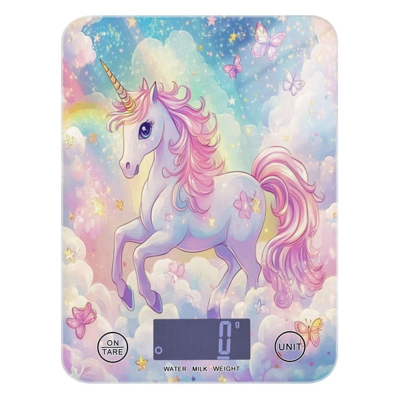 Rainbow Colors Unicorn Food Scale Digital Kitchen Scale Waterproof Grams Ounces lbs for For Baking and Cooking