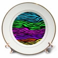 thumbnail image 1 of 3dRose, Rainbow Colors Zebra, 8 inch Porcelain Plate, 1 of 1