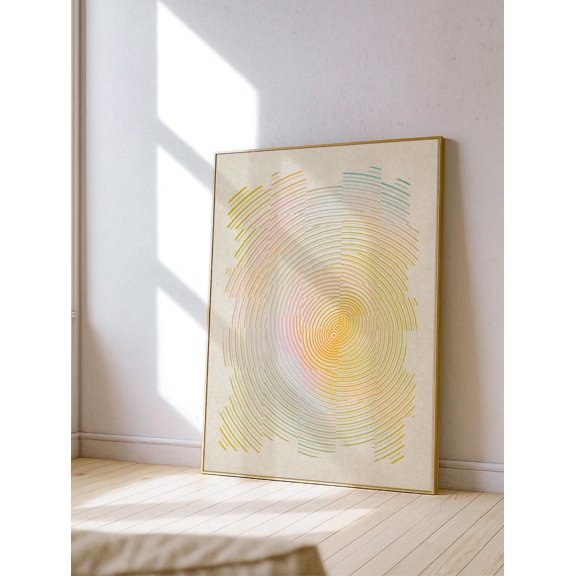 Rainbow Concentric Circles Print Rhythmic Meditative Pattern Summer Minimalist Nordic Wall Decor