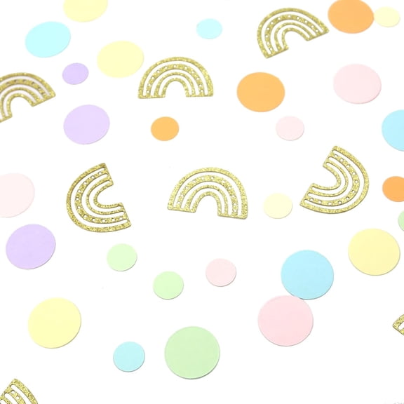 Rainbow Confetti, 240 PCS Pastel Rainbow Baby Shower Decorations, Rainbow Theme Birthday Party Decorations