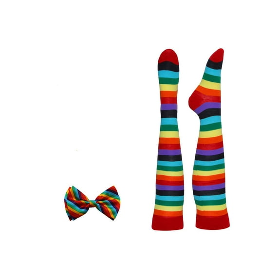 Rainbow Costume Bow Tie And Socks