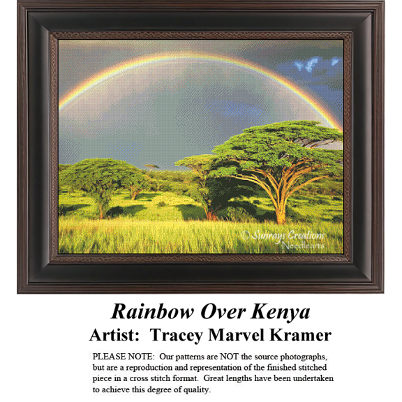 Rainbow Counted Cross Stitch Pattern | Rainbow Over Kenya (Pattern Only, You Provide The Floss and Fabric)