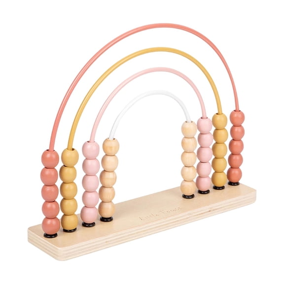 Rainbow Counting Beads Frame Wooden Abacus for Educational Toy Preschool Toy pink