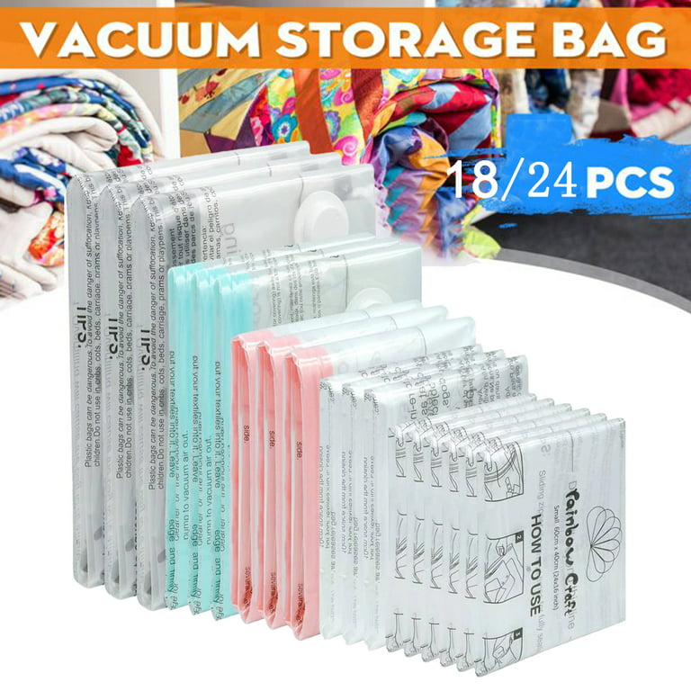 Rainbow Craft 18-PACK Vacuum Storage Bags for Clothes with Large Pump 