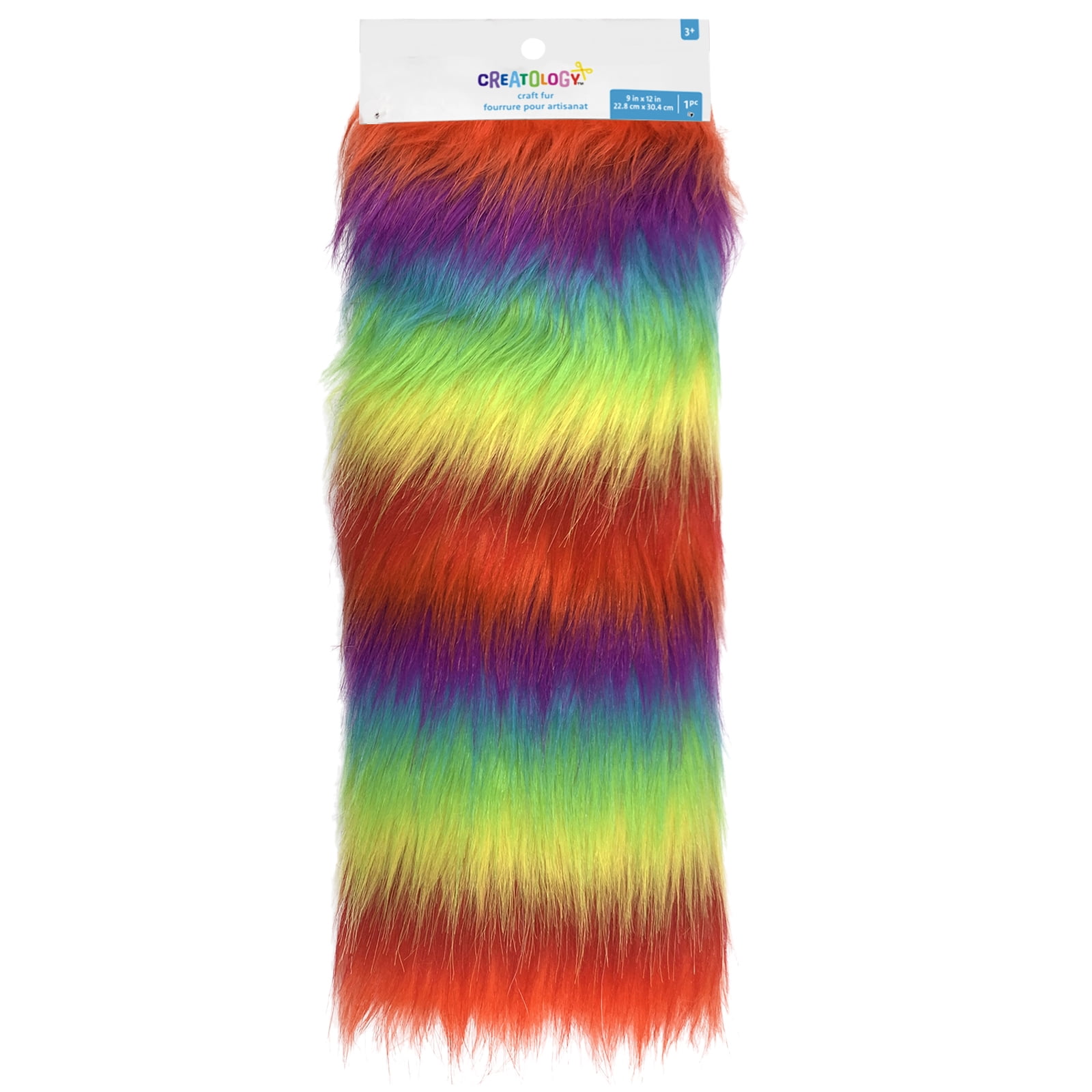 Rainbow Craft Faux Fur by Creatology – 9"x12" Acrylic & Polyester Fabric Sheets for DIY Crafts - Costumes & Decorations - 12 Pack