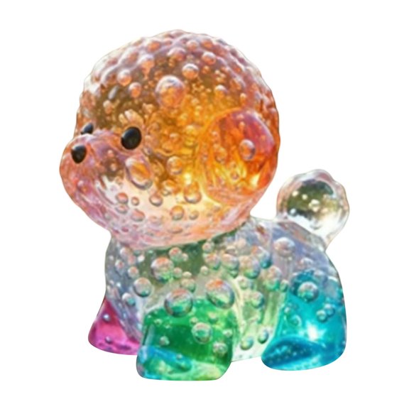 Rainbow Dog Figurines, Decorative Resin Puppy Statues, Miniature Animal Collection,Easter Gifts