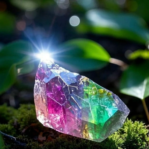 Rainbow Crystal Raw Stone Gift Decorative Mineral Specimen Electric Ferry Style Energy Rock Ornament for Desk Home Display