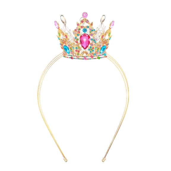 Rainbow Crystal Tiara Headband, Crowns for Women, Princess Girls Tiaras, Royal Queen Crown Princess Quinceanera Headpieces for Birthday Prom Bride Wedding Pageant Party Hair Band