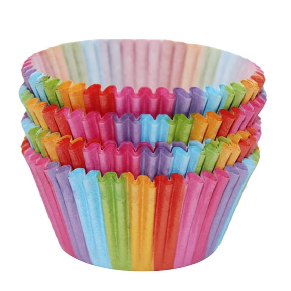 Rainbow Cupcake Papers, Perfect For Oven, Microwave, Steam Cooking