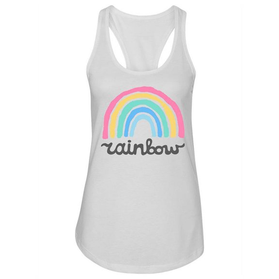 Rainbow  Cursive Design Tank Women -Image by Shutterstock, Female Large