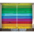 thumbnail image 1 of Ambesonne Rainbow Curtains 2 Panel Set, Colorful Wood Stripes, 108" x 108", Multicolor, 1 of 3