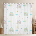 thumbnail image 1 of Rainbow Curtains & Drapes Kawaii Sun and Clouds 30%-50% Blackout Curtains for Living Room, Boho Rainbow Blue Pink Love Heart Curtains 52Wx84L for Gift Decor, 1 of 5