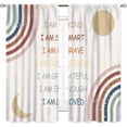 thumbnail image 1 of Rainbow Curtains for Girls Bedroom, Boho Rianbow Quotes Inspirational Motivational Positive Colorful Pastel Window Drapery for Baby Kids Living Room Toddler Nursery Classroom 2 Panels, 42"x54" Inch, 1 of 5