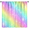 thumbnail image 1 of Rainbow Curtains, Tie Dye Pastel Colorful Sky Stars Cartoon Window Drapes for Sweet Princess Glitter Girly Bedroom Living Room, 55" W X 63" L, 1 of 6