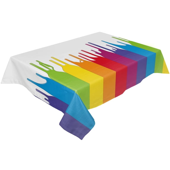 Rainbow Curved Color Table Cloth Waterproof Dining Tablecloth for Table Kitchen Decorative Coffee Cuisine Party Table Cover