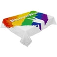 thumbnail image 1 of Rainbow Curved Color Table Cloth Waterproof Dining Tablecloth for Table Kitchen Decorative Coffee Cuisine Party Table Cover, 1 of 7