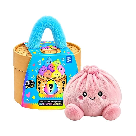 Rainbow, Cute Dumpling Plush Soft Stuffed Bun Toy, Kawaii Food Plush Collectible Gift, Sensory Stress Relief Gift for Kids and Adults