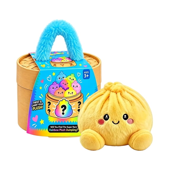 Rainbow, Cute Dumpling Plush Soft Stuffed Bun Toy, Kawaii Food Plush Collectible Gift, Sensory Stress Relief Gift for Kids and Adults