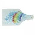 thumbnail image 1 of Rainbow Cutting Board, Creative Childish Art Illustration of Grungy Colorful Lines and Flowers Print, Decorative Tempered Glass Cutting and Serving Board, in 3 Sizes, by Ambesonne, 1 of 2