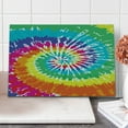 thumbnail image 1 of Rainbow Cutting Board, Digital Spiral Vortex Vibrant Rainbow Colored Sixties Ikat Psychedelic Pattern, Decorative Tempered Glass Cutting and Serving Board, Large Size, Multicolor, by Ambesonne, 1 of 1