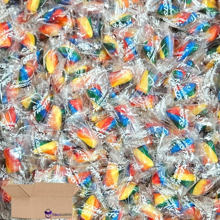 Rainbow Cylinder Shaped Mint Candy Twists Bulk 5 Pound Bag