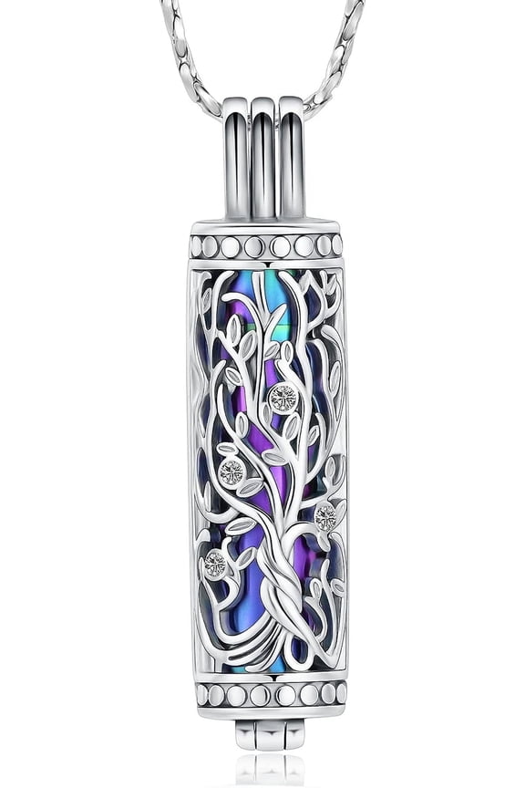 Rainbow Cylinder Urn Necklace Keepsake Memorial