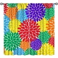 thumbnail image 1 of Rainbow Dahlia Flower Curtains, Abstract Colorful Red Purple Green Blue Chrysanthemum Flower Blooming Window Drapes for Farmhouse Kitchen Bedroom Living Room, 84" W X 84" L, 1 of 6