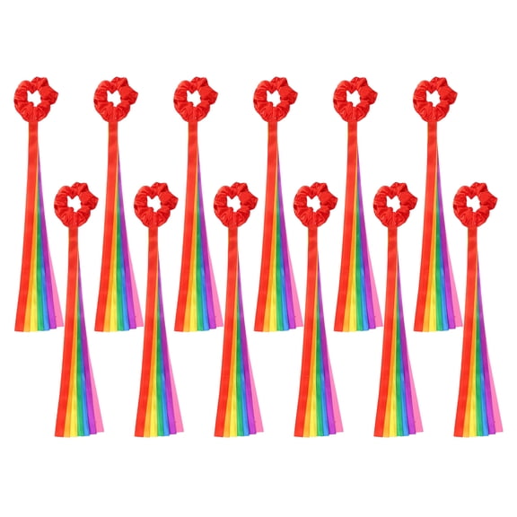 Rainbow Dance Ribbons, Rhythm Wrist Streamers Hand Held 20" & 12 Pcs & Polyester & Rainbow - Fitting for (Christmas/Valentines/Dancing/Gymnastics/Birthday/Party)