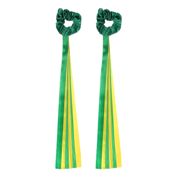 Rainbow Dance Ribbons, Rhythm Wrist Streamers Hand Held 20" & 2 Pcs & Polyester & Green & Yellow - Fitting for (Christmas/Valentines/Dancing/Gymnastics/Birthday/Party)